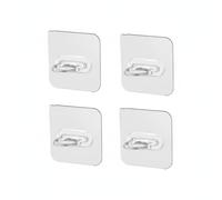 Ganci Adesivi | Trasparenti, In Plastica PS, Per Cucina, Senza Forare, 7x7 cm