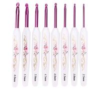 Ganci all'uncinetto di sangeponian, per maglieria, per tessitura, buona presa non colpita, manico morbido, con marchio, 8 pezzi set, per uso domestico (8 pezzi di porcellana rossa)