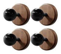 Ganci antiscivolo in legno di noce con manico a sfera, montaggio a parete, senza foratura, perfetti per cappotti e cappelli, soluzione elegante e funzionale per la casa