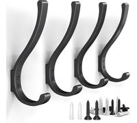 Ganci appendiabiti 6 pezzi, ganci da parete per appendere cappotti, ganci appendiabiti da parete, ganci robusti, ganci in metallo per appendere vestiti, asciugamani, cappelli, chiavi, cappelli (4