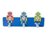 Ganci appendiabiti a parete porta per bambini con robot blu a tema per camera dei ragazzi