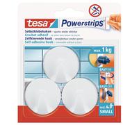 Ganci appendiabiti autoadesivi TESA, portata massima 1 kg, rotondi, bianchi, pic