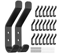 Ganci appendiabiti da 20 pezzi, ganci appendiabiti neri a vite, ganci da parete per pannelli acustici, pannelli da parete, camera da letto, soggiorno, bagno, per cappotti, giacche, metallo 10 cm