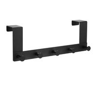 Ganci Appendiabiti da Portas, Ganci Appendiabiti Portas, Attaccapanni da Porta Accappatoio da Bagno con 5 Gancio, Appendino da Porta Salvaspazio per Bagno Camera da Letto,Neri,Spessore Entro 4,5 cm