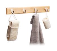 Ganci appendiabiti in bambù beige Appendino da parete Attaccapanni chic 15 kg