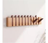 Ganci Appendiabiti in Legno Montaggio A Parete Flip Down Wall Hook Rack pio Style Appendiabiti Hger, Ganci Appendiabiti per Impieghi Gravosi per Cappotti Hging Chiavi Cappe, Brown, 68x3.5x15cm
