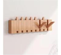 Ganci Appendiabiti in Legno Montaggio A Parete Flip Down Wall Hook Rack pio Style Appendiabiti Hger, Ganci Appendiabiti per Impieghi Gravosi per Cappotti Hging Chiavi Cappe, Natural, 56x3.5x15cm