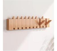 Ganci Appendiabiti in Legno Montaggio A Parete Flip Down Wall Hook Rack pio Style Appendiabiti Hger, Ganci Appendiabiti per Impieghi Gravosi per Cappotti Hging Chiavi Cappe, Natural, 68x3.5x15cm