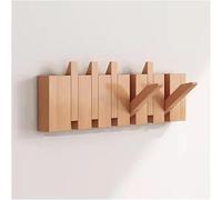 Ganci Appendiabiti in Legno Montaggio A Parete Flip Down Wall Hook Rack pio Style Appendiabiti Hger, Ganci Appendiabiti per Impieghi Gravosi per Cappotti Hging Chiavi Cappe, Natural, 43x3.5x15cm