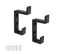 Ganci Appendiabiti Nero, 2 Pezzi Appendi Accappatoio Bagno, Design a Doppio Gancio, Finitura Nero Opaco, Ganci Appendiabiti da Parete per Soggiorno, Bagno, Cucina, Ufficio 0XBIT