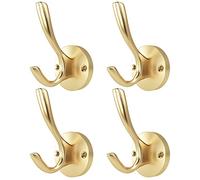 Ganci Appendiabiti Oro ZUONAI 4 Pezzi Ganci Appendiabiti Doppi in Metallo Massiccio per Appendere Appendiabiti da Parete e Cappello Ganci Porta Asciugamani per Bagno Ganci Abbigliamento