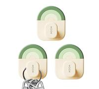 Ganci appiccicosi - 3 pezzi, supporto da parete adesivo riutilizzabile per porta doccia del bagno, set di ganci solidi per asciugamani, cappotti, chiavi | organizzatore poco ingombrante per