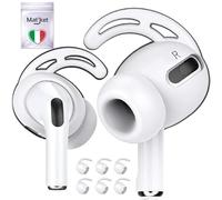 Ganci Auricolari Compatibili con AirPods Pro 1&2 - Supporto e Protezione per Sport - Cover in Silicone per AirPods Pro - Accessori per Apple AirPods e EarPods - Antiscivolo & Confortevoli (Bianco)