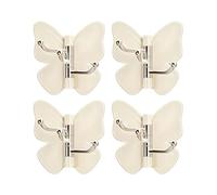 Ganci autoadesivi, 4 pezzi, gancio rotante a farfalla | Ganci adesivi resistenti per bagno, doccia, appartamento, dormitorio, camera da letto, cucina, ingresso