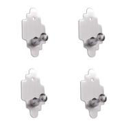 Ganci Autoadesivi Confezione Da 4 In Acciaio Inox Senza Fori Da 8,5CM Per Porta Dietro Il Bagno E La Cucina - Testa A Fungo Argento
