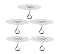 Ganci autoadesivi da soffitto per pareti e soffitti, ganci resistenti con blocco di sicurezza, senza foratura, ganci riutilizzabili in metallo (confezione da 5)