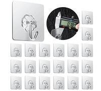 Ganci autoadesivi resistenti, 20 pezzi, riutilizzabili, impermeabili, 20 kg (max), trasparenti, ideali per bagno e cucina
