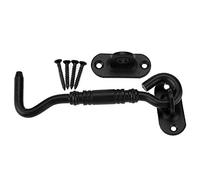 Ganci Cabina, gancio occhiello nero in acciaio inox Gancio della privacy Gancio della porta della stalla con viti di montaggio per la finestra della porta del portone