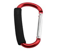ganci con chiusura a scatto, 1 moschettone in lega di alluminio a forma D grandi dimensioni, con impugnatura morbida a sgancio rapido, fibbia for campeggio all'aperto, gancio portachiavi(Red)