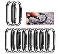 ganci con chiusura a scatto, 5/10/20 pezzi piccoli moschettoni neri ovali con fibbia appesa piccola borsa ganci for borraccia(Black 10pcs)