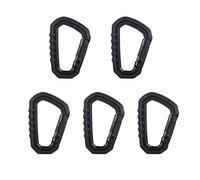 ganci con chiusura a scatto, 5 pezzi moschettone D-ring portachiavi clip gancio in plastica campeggio esterno escursionismo fibbia a scatto accessori arrampicata(5pcs Black)