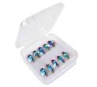 Ganci da a mosca, ganci per attacco a mosca | kit di esche da trota a mosca 10x | design realistico, gancio a stelo corto, ricevitore di pesce spinato, per stencil