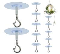 Ganci da attaccare al soffitto, ganci da soffitto appiccicosi - Gancio per piante da 12 pezzi,Gancio per campanelli eolici, ganci adesivi per appendere le luci Lanterna per campanelli eolici