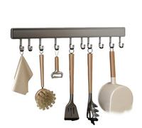 Ganci da cucina per appendere utensili, appendiabiti da cucina a parete, multifunzionale, in alluminio, con 4 ganci, per armadio da cucina e bagno