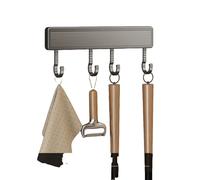 Ganci da cucina per appendere utensili, appendiabiti da cucina a parete, multifunzionale, in alluminio, con 4 ganci, per armadio da cucina e bagno