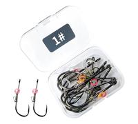 Ganci da in acqua salata, ganci fissi per gamberi | Ganci da in metallo | Attrezzature da viaggio all'aperto, per pesci portatili con scatola di immagazzinaggio per nov