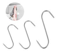 Ganci da Macellaio in Acciaio inox,Ganci da Cucina，Gancio A Forma di S - Confezione Completa di 45 Gancetti in Acciaio Inossidabile per Carni, Pesci e Alimenti Affumicati