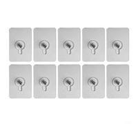 Ganci da parete, 10 pezzi, resistenti, non perforano, non lasciano segni, per l'organizzazione della casa, impermeabili e a prova di umidità, per porte in legno e piastrelle di vetro