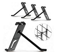 Ganci da parete a doppia rete - 24 ganci espositivi per pannello da parete a griglia da 10 cm con gancio aggiuntivo sul fondo - Ganci di fissaggio durevoli ganci per pannelli griglia da parete per