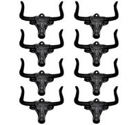 Ganci da parete a testa di toro, 8 pezzi, stile europeo vintage, appendiabiti per cappelli da cowboy, in ghisa di qualità, decorazione rustica, installazione facile