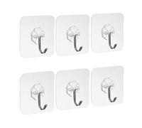 Ganci da parete adesivi resistenti, trasparenti, per cucina, bagno, porta, soffitto, 6 pezzi
