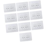 Ganci da parete adesivi trasparenti per cucina e bagno, 6 x 8 cm, doppio | Ganci trasparenti con supporto in foglio adesivo, installazione senza foratura, posizionamento su vetro o metallo puliti e