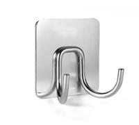 Ganci da parete autoadesivi in acciaio inossidabile 304 for appendere asciugamani bagno nero opaco 3 pezzi(Silver,1pcs)