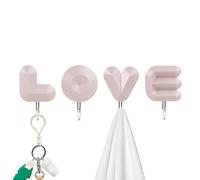 Ganci da parete Collant,Ganci da parete adesivi | Gancio per tovagliolo design lettera | Ganci multiuso per soggiorno, bagno, cucina, camera da letto, decorazione 4 pezzi