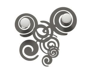 Ganci da parete con riccioli Arabesque con due pomelli posti al centro Dimensioni 29xh29 cm colore Fango