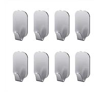 Ganci da parete in acciaio inox 304, resistenti, 3 m, impermeabili, senza trapano, per accappatoi, cappotti, chiavi, borse, cucina, bagno e camera da letto (confezione da 8)
