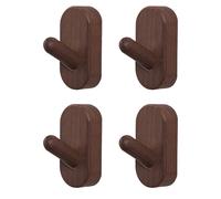 Ganci da Parete in Massello di Noce da 4 per Borse Cappelli