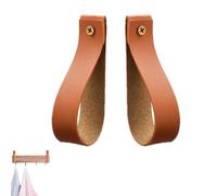 Ganci da parete in pelle PU - Set di 2 ganci multiuso Design per appendere vestiti, asciugamani e piccoli oggetti decorativi | Facile da installare sulla parete, per la casa utili per riporr