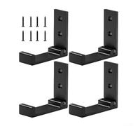 Ganci da parete pieghevoli resistenti 4 pezzi con struttura in alluminio per appendere invisibile in casa, ufficio e cucina (nero)