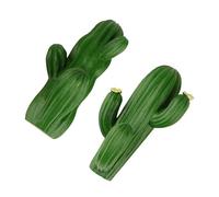 Ganci da Parete Portaoggetti a Forma di Cactus in Resina 2 Pezzi Verde