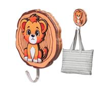 Ganci da parete rimovibili, ganci da parete adesivi robusti, gancio da parete in legno per chiavi e asciugamani, motivo animale del fumetto, ganci adesivi, gancio utilità decorazione della parete