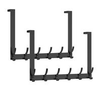 Ganci Da Porta 3 pezzi sopra la porta 12 ganci senza foratura casa dietro gruccia cappello asciugamano vestiti chiave cucina bagno scaffale di stoccaggio(Black)