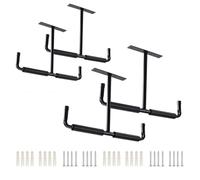 Ganci Da Soffitto, 4 Pezzi Ganci Da Parete Per Mensole Da Soffitto Per Garage Ganci Da Parete Doppi Per Scale Ganci Per Riporre Oggetti Pesanti Organizzatore Per Scale, Biciclette, Legna, Attrezzi