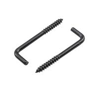 Ganci da soffitto a forma di L con vite - Ganci ad angolo retto neri for uso interno ed esterno - Acciaio al carbonio for impieghi gravosi(M3.7x70mm 10pcs)
