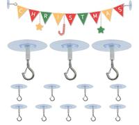 Ganci da soffitto adesivi, ganci da soffitto senza trapano, Gancio per piante da 12 pezzi, Gancio per campanelli eolici, ganci adesivi per appendere le luci Lanterna per campanelli eolici