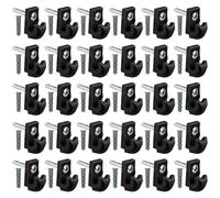 Ganci da soffitto con viti, confezione da 30 pezzi, per appendere fili di luci e strisce luminose, ganci in plastica e metallo per tutto l'anno (nero) (30)